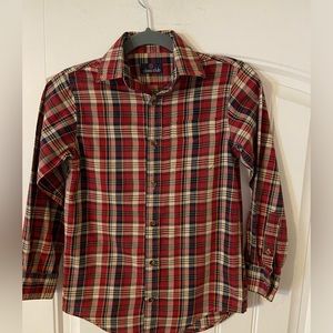 Boy’s Classic Club Brand Red Plaid Long Sleeve Button Down Shirt 10